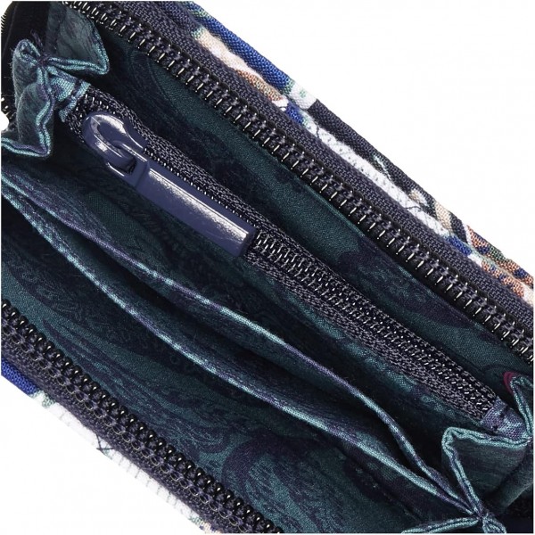 Vera Bradley 여성용 재활용 면 쁘띠 지퍼 지갑, RFID 보호 지갑 포함 One Size Java Navy Camo - 재활용 면