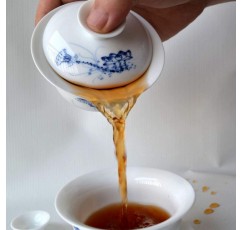 Gaiwan Porcelain Chinese Kung Fu Sancai Tray Cup 4oz Tea Set Bowl Saucer Lid B simple