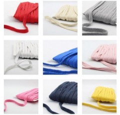 LEDUC 플랫 코튼 꼰 로프 10 가지 색상 사용 가능 1cm 20m 바느질 스웨터 Tracksuit 네이비 (C) C 네이비