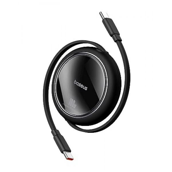 Baseus USB C 케이블, 미니 100W 접이식 USB C - USB C PD 5A 고속 충전 케이블, iPhone 15/Pro/Plus/Pro Max, MacBook, iPad Pro, Samsung S23/S22+용 4단계 길이 사전 설정된 USB 유형 C 충전기 케이