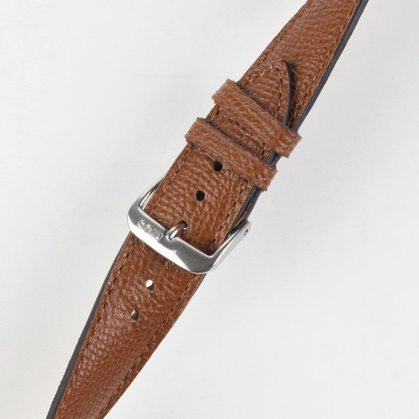 COGNAC 18mm 실버 버클의 Rios 1931 FRENCH 가죽 시계 스트랩