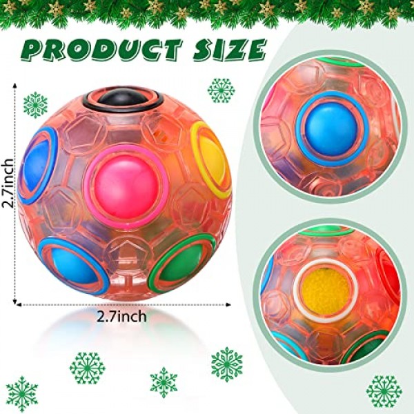 Yilloog 10 Pcs 무지개 퍼즐 공 마술 무지개 공 Fidget 장난감 십대 및 성인, 소년과 소녀, 생일 크리스마스 스타킹 Stuffers 장난감을위한 공 스트레스 해소 장치