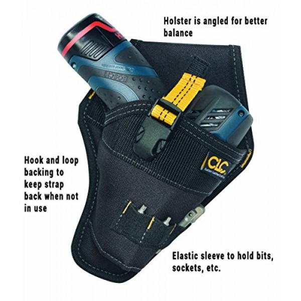 커스텀 Leathercraft CLC 5021 임팩트 드라이버 홀스터, 블랙