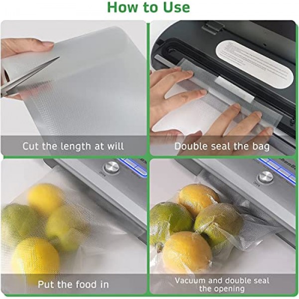 KitchenBoss 진공 백 진공 필름 진공 백 식품 진공 필름 롤 진공 백 진공 실러 용 진공 롤 Sous Vide 백 BPA Free 4 롤 20 x 2/28 x 2/500 cm
