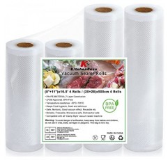 KitchenBoss 진공 백 진공 필름 진공 백 식품 진공 필름 롤 진공 백 진공 실러 용 진공 롤 Sous Vide 백 BPA Free 4 롤 20 x 2/28 x 2/500 cm