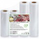 KitchenBoss 진공 백 진공 필름 진공 백 식품 진공 필름 롤 진공 백 진공 실러 용 진공 롤 Sous Vide 백 BPA Free 4 롤 20 x 2/28 x 2/500 cm