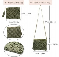 oukesin 여성용 스몰 코튼 숄더 백 Macrame Handmade with Tassel Summer Beach