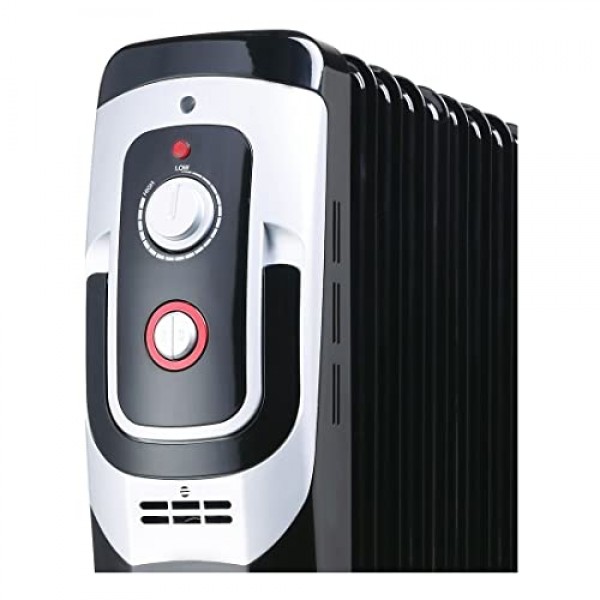 Güde OR 2000-9 오일 라디에이터(220-240V, 2000W 가열 전력, 3가지 열 설정(800/1200/2000W), 9개 리브, 연속 온도 조절기, 기울기 및 과열 보호, 안전한 운송을 위한 바퀴)