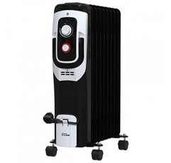 Güde OR 2000-9 오일 라디에이터(220-240V, 2000W 가열 전력, 3가지 열 설정(800/1200/2000W), 9개 리브, 연속 온도 조절기, 기울기 및 과열 보호, 안전한 운송을 위한 바퀴)