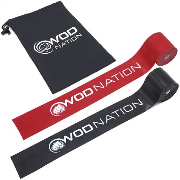 WOD Nation 근육 치실 밴드 아픈 근육을 압정 및 치실로 사용하고 이동성 향상을 위한 회복 밴드: 스트레치 밴드에는 운반 케이스가 포함되어 있습니다.