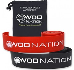 WOD Nation 근육 치실 밴드 아픈 근육을 압정 및 치실로 사용하고 이동성 향상을 위한 회복 밴드: 스트레치 밴드에는 운반 케이스가 포함되어 있습니다.