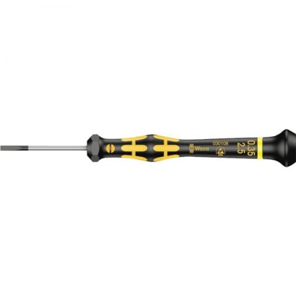 WERA 05030108001 1578 A 일자형 나사용 ESD Kraftform 마이크로 드라이버, 0.35 x 2.5 x 40mm