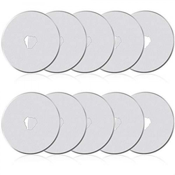 로터리 커터용 10Pcs 45mm 로터리 커터 블레이드, 로터리 커터 교체 블레이드에는 플라스틱 블레이드 보관 케이스, 퀼팅 직물, 종이, 가죽용 로터리 커터 교체가 포함됩