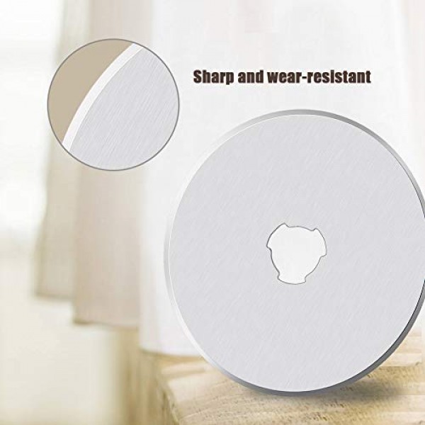 로터리 커터용 10Pcs 45mm 로터리 커터 블레이드, 로터리 커터 교체 블레이드에는 플라스틱 블레이드 보관 케이스, 퀼팅 직물, 종이, 가죽용 로터리 커터 교체가 포함됩