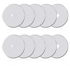 로터리 커터용 10Pcs 45mm 로터리 커터 블레이드, 로터리 커터 교체 블레이드에는 플라스틱 블레이드 보관 케이스, 퀼팅 직물, 종이, 가죽용 로터리 커터 교체가 포함됩