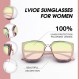 LVIOE UV400 보호 기능이 있는 여성용 편광 고양이 눈 프레임 클래식 빈티지 80년대 선글라스
