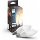 Philips Hue White Ambiance E14 LED 램프 트윈 팩 및 싱글 팩, 밝기 조절 가능, 모든 흰색 음영, 앱을 통해 제어 가능, Amazon Alexa(Echo, Echo Dot)와 호환 가능