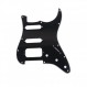 Musiclily Pro 11홀 라운드 코너 HSS 기타 Strat Pickguard 미국/멕시코 Stratocaster용 4나사 험버킹 장착 오픈 픽업, 3겹 블랙