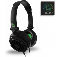 Stealth C6-50 스테레오 게임용 헤드셋 - 강력한 40mm 스피커가 있는 접이식 XBox One 시리즈 S/X PS4/5 스위치 PC와 ​​호환되는 녹색 다중 플랫폼 3.5mm 잭 검정색/녹색