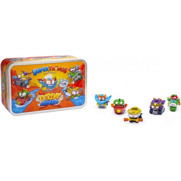 SUPERTHINGS Extreme Riders Tin – 금속 효과가 있는 5가지 독점 SuperThings