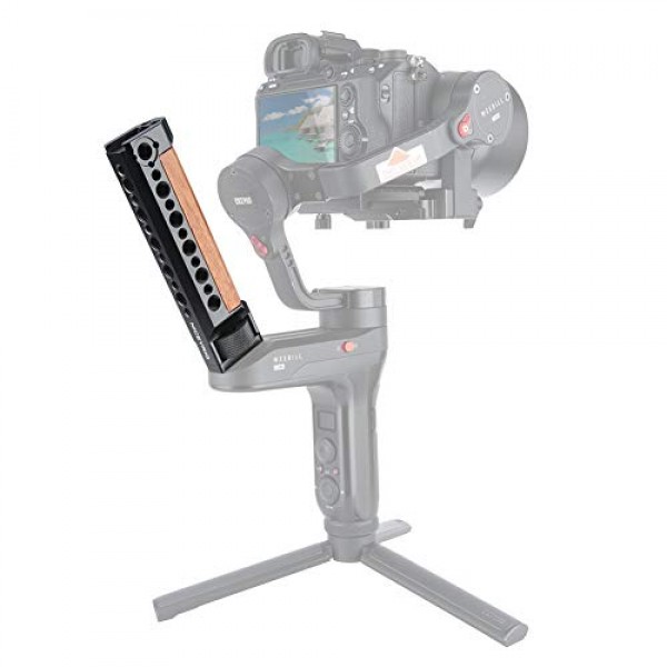 1/4 3/8 장착 구멍과 콜드 슈가 있는 Zhiyun Weebill Lab 전용 NICEYRIG 나무 손잡이 그립 - 329
