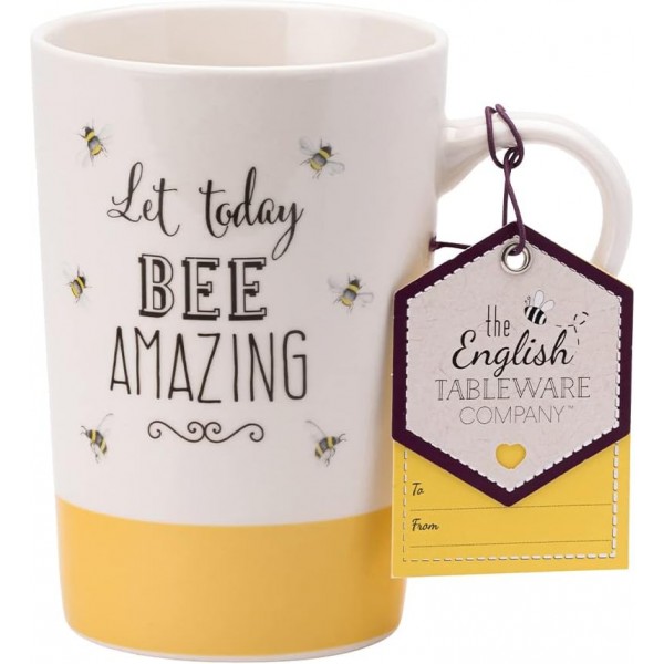 ENGLISH TABLEWARE CO Company 비 해피 파인 차이나 라떼 머그-비 어메이징-옐로우