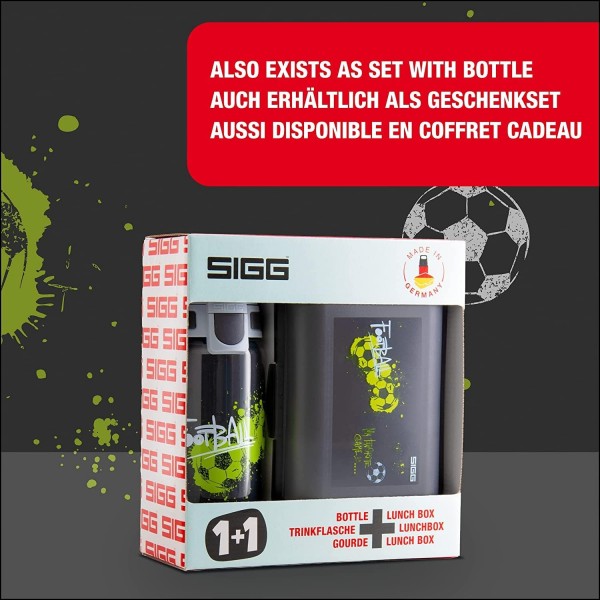 SIGG - 어린이 도시락 1L - Viva Lunchbox Football Day - 깃털처럼 가벼운 - 식기세척기 사용 가능 전자레인지 사용 가능 - BPA 없음 - 학교에 이상적 - 녹색 - 1L