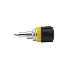 Klein Tools 32594 멀티 비트 드라이버/너트 드라이버, 6-in-1 스터비 도구(십자형, 일자형 및 정사각형 비트, 2개 너트 드라이버 크기 포함)