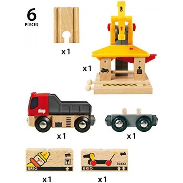 BRIO World Freight Goods Station for Kids Age 3세 이상 - 모든 BRIO 철도 열차 세트 및 액세서리 싱글과 호환 가능