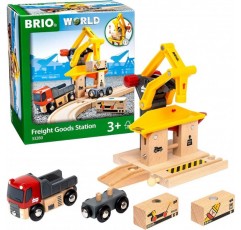 BRIO World Freight Goods Station for Kids Age 3세 이상 - 모든 BRIO 철도 열차 세트 및 액세서리 싱글과 호환 가능
