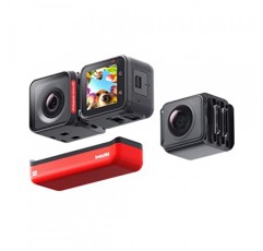 Insta360 ONE RS Twin Edition - 방수 4K60fps 액션캠 및 5.7K 360° 카메라, 교환 가능한 렌즈, 안정화, 48MP 사진, 액티브 HDR, AI 편집