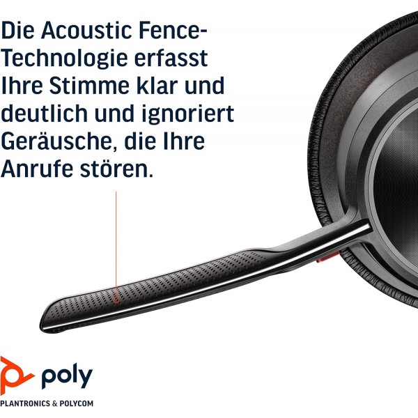 Poly - Voyager Focus 2 UC USB-A 헤드셋(Plantronics) - 붐 마이크가 있는 Bluetooth 이중 귀(스테레오) 헤드셋 - USB-A PC/Mac 호환 - 능동형 소음 제거 - Teams(인증), Zoom 등과 함께 작동 Mic