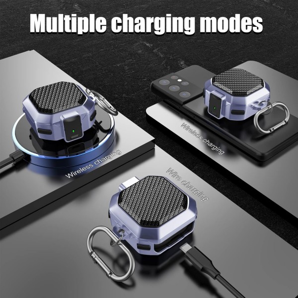 Galaxy Buds 2 Pro용 Lopnord 케이스, Galaxy Buds Pro 케이스/Galaxy Buds 2 Pro/Galaxy Buds 2/Live/Plus와 호환되는 견고한 케이스, 잠금 장치가 있는 삼성 이어버드용 충격 방지 케이스 퍼
