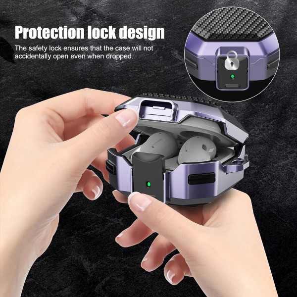 Galaxy Buds 2 Pro용 Lopnord 케이스, Galaxy Buds Pro 케이스/Galaxy Buds 2 Pro/Galaxy Buds 2/Live/Plus와 호환되는 견고한 케이스, 잠금 장치가 있는 삼성 이어버드용 충격 방지 케이스 퍼