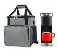 Keurig K-Mini 또는 K-Mini Plus 커피 머신 및 기타 액세서리와 호환되는 커피 메이커 휴대용 가방, 보관용 토트 백 1인용 커피 브루어, 어깨 끈이 있는 여행용 케이스(가방만 