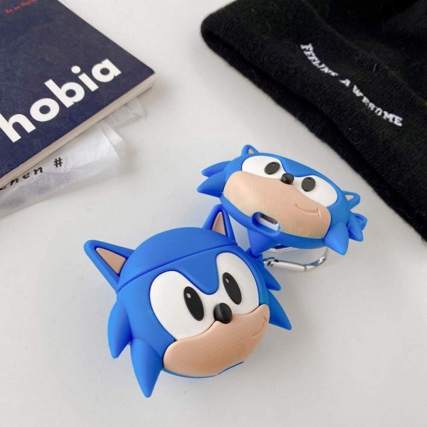 LucaSng 만화 소닉 3D 실리콘 이어폰 케이스 Airpods 1/2/Pro, 무선 블루투스 헤드셋 케이스 커버 소프트 쉘(AirPods 1 2) AirPods 1 2