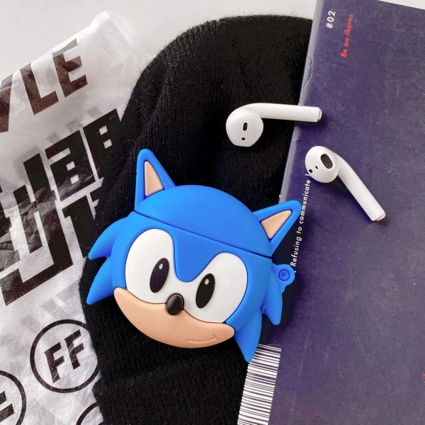 LucaSng 만화 소닉 3D 실리콘 이어폰 케이스 Airpods 1/2/Pro, 무선 블루투스 헤드셋 케이스 커버 소프트 쉘(AirPods 1 2) AirPods 1 2