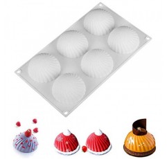 OCPO KITCHEN 무스 케이크 굽기용 소용돌이 모양 실리콘 몰드, 케이크용 3D 실리콘 베이킹 몰드, 페이스트리 초콜릿 디저트 몰드, 케이크 장식 몰드(6 캐비티)