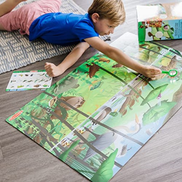 Melissa & Doug 양면 탐색 및 찾기 퍼즐을 탐험해 보세요 - 어린이를 위한 야외 테마 양면 야생 동물 퍼즐 - FSC 인증 재료