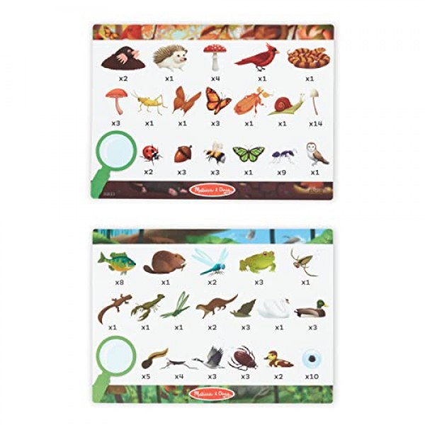 Melissa & Doug 양면 탐색 및 찾기 퍼즐을 탐험해 보세요 - 어린이를 위한 야외 테마 양면 야생 동물 퍼즐 - FSC 인증 재료