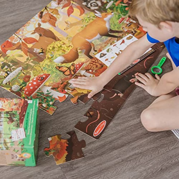 Melissa & Doug 양면 탐색 및 찾기 퍼즐을 탐험해 보세요 - 어린이를 위한 야외 테마 양면 야생 동물 퍼즐 - FSC 인증 재료