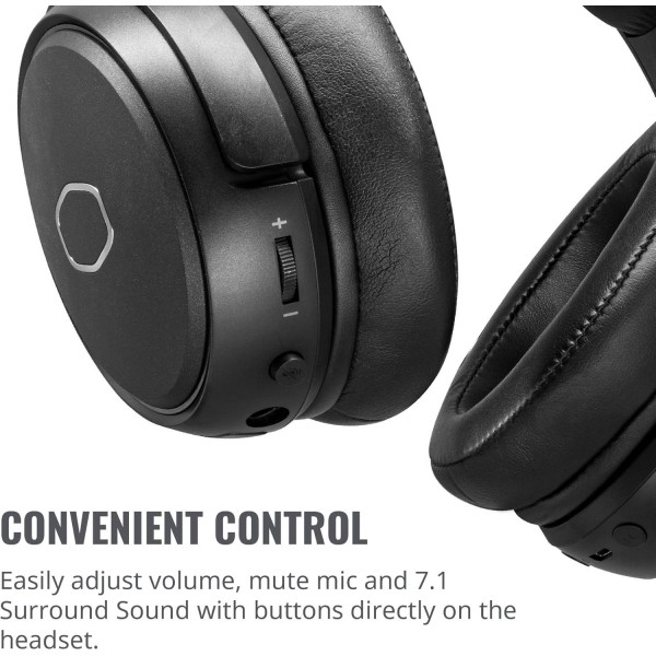 Cooler Master MH670 무선 게임용 헤드셋(가상 7.1 서라운드 사운드 포함) - 50mm 네오디뮴 오디오 드라이버, 울트라 클리어 붐 마이크 및 휴대용 프레임과 호환되는 PC 및 콘솔