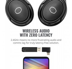 Cooler Master MH670 무선 게임용 헤드셋(가상 7.1 서라운드 사운드 포함) - 50mm 네오디뮴 오디오 드라이버, 울트라 클리어 붐 마이크 및 휴대용 프레임과 호환되는 PC 및 콘솔
