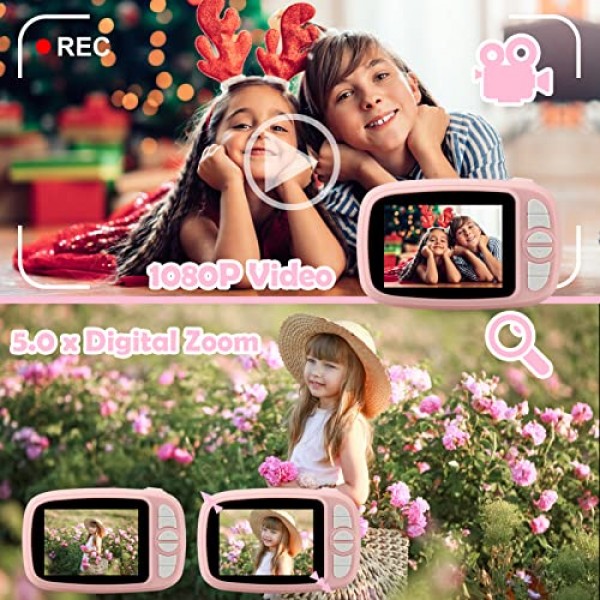 어린이 즉석 카메라, Mijiaowatch 12MP/1080P 어린이용 3.5인치 무료 잉크 인쇄 카메라가 포함된 어린이용 디지털 인쇄 카메라 32GB TF 카드, 비디오 포토 레코더 3 in 1 어린이 