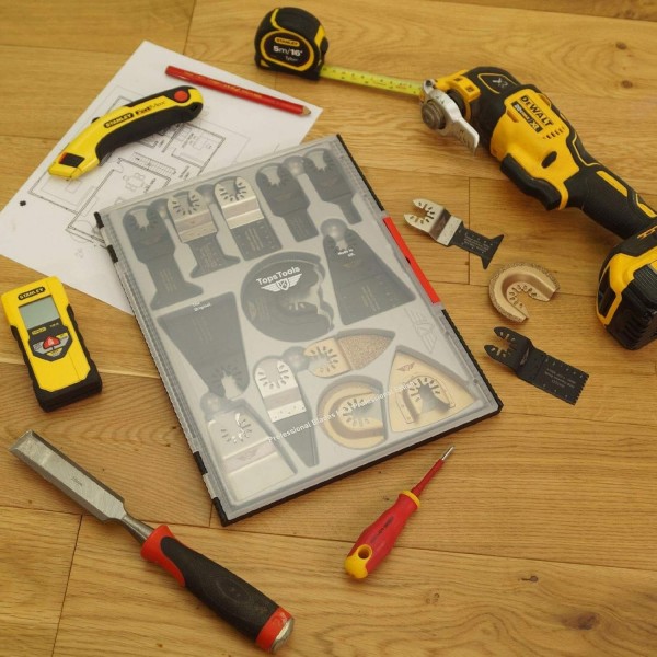 30 x TopsTools SW_FAK30 Fast Fit Mix Blades Case Box Set Compatible with Dewalt Stanley Black and Decker Bosch Fein (Non-StarLock) Makita Milwaukee Hitachi Parkside Ryobi Worx Workzone Multitool