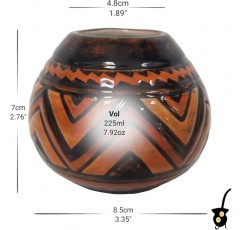 Gaucho Bruno Tribal Ceramic Yerba Mate Cup - 재사용 가능하고 간편한 세척 - 가정 및 여행용 Tribal Mate