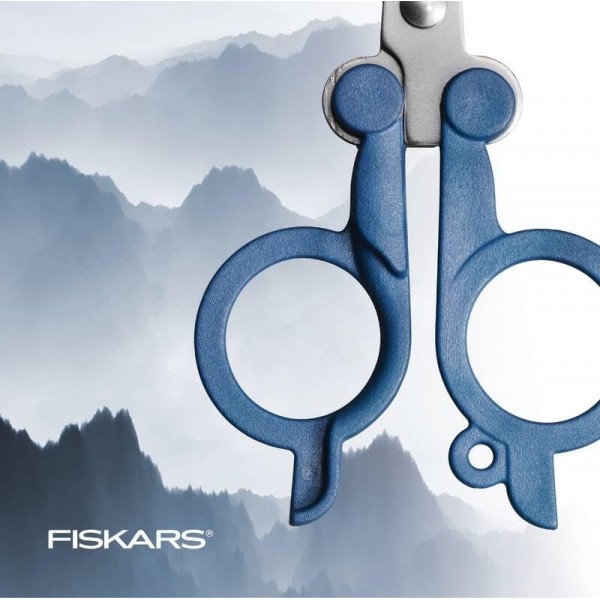 FISKARS 접이식 여행용 가위 - TSA 규격 및 휴대용 - 스테인레스 스틸 블레이드 및 파란색 손잡이