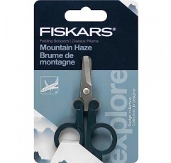 FISKARS 접이식 여행용 가위 - TSA 규격 및 휴대용 - 스테인레스 스틸 블레이드 및 파란색 손잡이