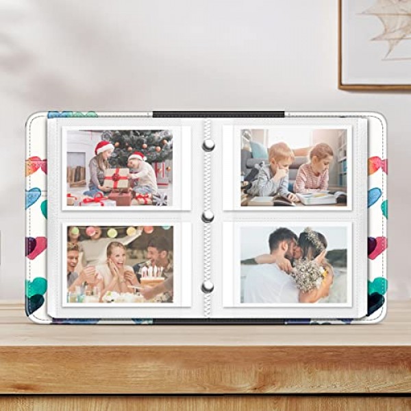 3인치 필름용 Fintie 미니 사진 앨범 - Fujifilm Instax Mini 12/EVO/11/40 즉석 카메라 및 Mini Link 2 프린터용 104 포켓 앨범