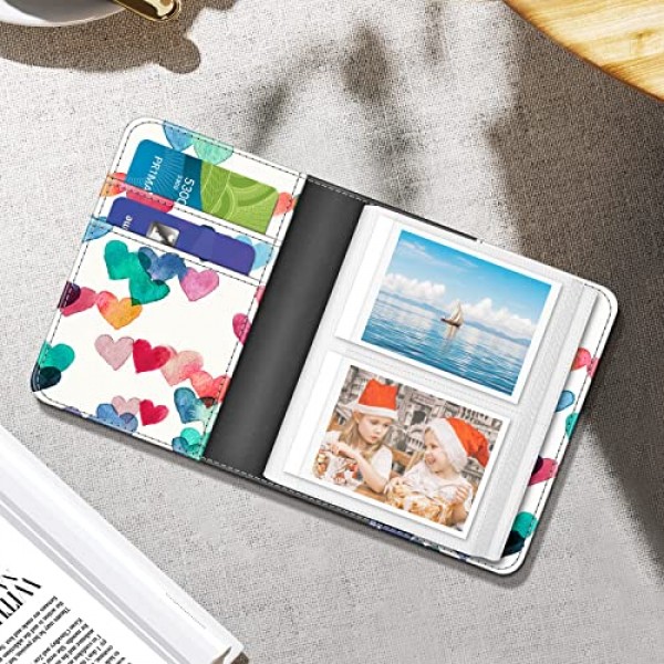 3인치 필름용 Fintie 미니 사진 앨범 - Fujifilm Instax Mini 12/EVO/11/40 즉석 카메라 및 Mini Link 2 프린터용 104 포켓 앨범